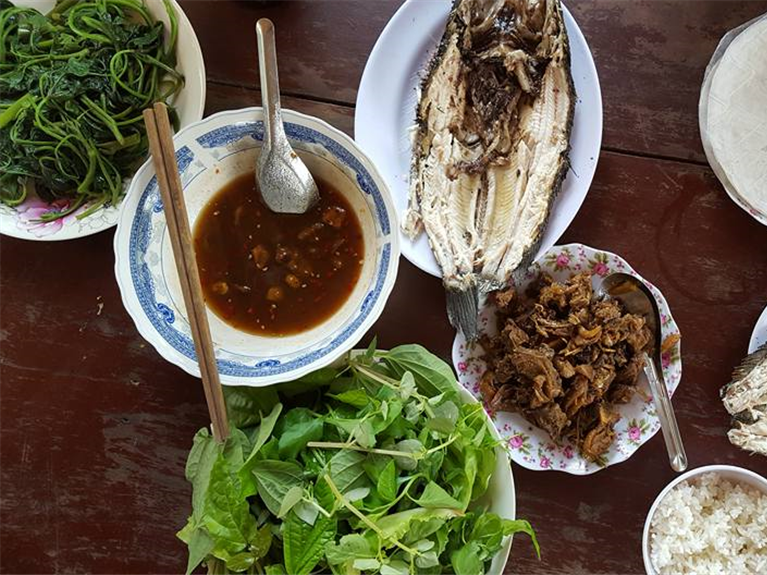 Grilled snakehead fish in Mekong Delta